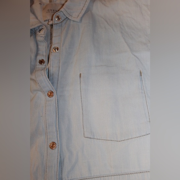 Light Blue Denim Shirt Dress - Picture 3 of 7